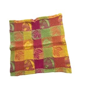 Linens n Things Fall Harvest Waffle Knit Dish Towel Leaf Fruit Patchwork Autumn